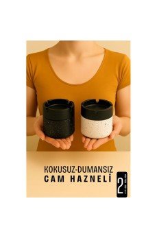 Cam Küllük - Desenli 2 li Küllük Seti  Kafe Küllüğü Restoran Küllüğü Masaüstü Küllük