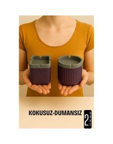 Kokusuz Dumansız Küllük - 2 li Küllük Seti Kafe Küllüğü Restoran Küllüğü Masaüstü Küllük