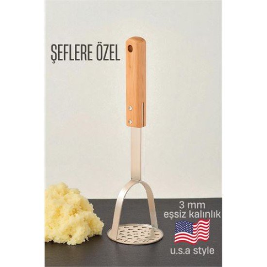 Patates Ezici 3 mm Kalınlık 304 Paslanmaz Çelik Havuç Muz Avokado Ezici Patates Ezici 3 mm Kalınlık 304 Paslanmaz Çelik Havuç Muz Avokado Ezici