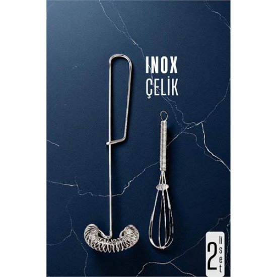 Inox Çelik Çırpıcı + Mini Çırpıcı Seti