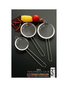 Süzgeç Seti 3 Boy Çok Amaçlı Süzgeç 304 Çelik Profesyoneller İçin