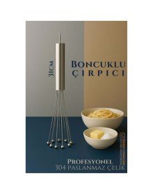 Çelik Misketli Yaylı Çırpıcı 304 Paslanmaz Çelik Makarna Çırpıcı Çırpma Teli