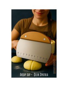 Pasta Spatulası - Profesyonel Hamur Sıyırıcı - Ölçü Cetvelli Pasta Hamur Spatulası