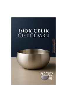 Çift Cidarlı Kase - Inox Çelik Kase  14 cm