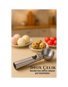 Inox 5 cm Dondurma Kaşığı - Karpuz Kurabiye Köfte Helva Porsiyonlama