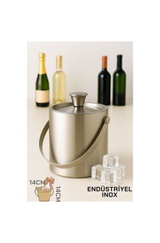 Buz Kovası Çift Cidarlı Yalıtımlı Endüstriyel Inox Şampanya Şarap Bira Soğutucu MEDIUM