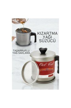 Kızartma Yağı Süzücü - Yağ Saklama Kabı - Tasarruflu Yağ Ayırıcı