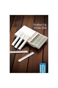 Feather Tip Tırtıklı Ustura Jileti 10 Adet Feather Tip Tırtıklı Ustura Jileti 10 Adet