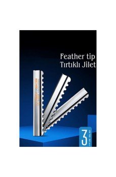Feather Tip Tırtıklı Ustura Jileti 3 Adet Feather Tip Tırtıklı Ustura Jileti 3 Adet