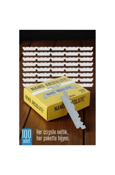 100 lü Berber Ustura Jileti - Yarım Jilet- Berber Jileti Nano Absolute
