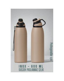 Inox Çelik Termos - 600 ml  SUS304 Çelik Termos Profesyonel PUDRA