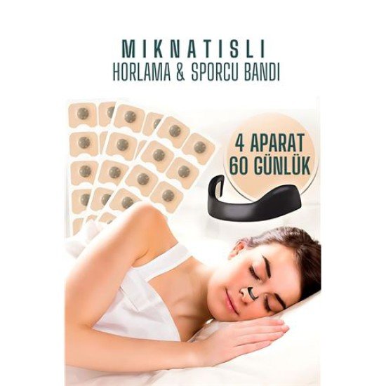 Manyetik Burun Bandı - 2 AYLIK Sporcu Burun Bandı - Horlama Önleyici Azaltıcı - 4 Farklı Boyut