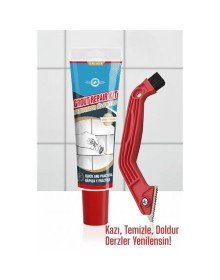 Derz Dolgu Macunu + Çelik Uçlu Derz Kazıyıcı Set | Fayans Arası Temizlik ve Yenileme Çözümü