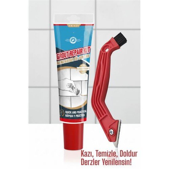 Derz Dolgu Macunu + Çelik Uçlu Derz Kazıyıcı Set | Fayans Arası Temizlik ve Yenileme Çözümü Derz Dolgu Macunu + Çelik Uçlu Derz Kazıyıcı Set | Fayans Arası Temizlik ve Yenileme Çözümü