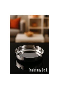 Paslanmaz Yuvarlak Küllük - Metal Kül Tablası - Masaüstü Küllük Paslanmaz Yuvarlak Küllük - Metal Kül Tablası - Masaüstü Küllük