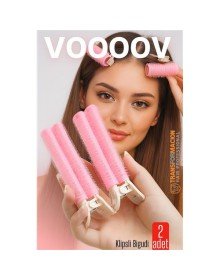 2'li Klipsli Saç Bigudisi Isısız Doğal Bukle Bigudisi Dipten Hacim ve Perçem Şekillendirme İçin