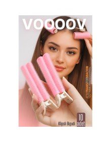 10'lu Klipsli Saç Bigudisi Isısız Doğal Bukle Bigudisi Dipten Hacim ve Perçem Şekillendirme İçin