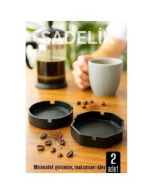 2 li Karbon Plastik Küllük Seti  - Masaüstü Küllük  Kaymaz, Hafif ve Şık Tasarım