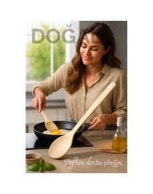 Doğal Gürgen Ahşap Servis Kaşığı – 20 cm, Ergonomik ve Dayanıklı Mutfak Yardımcısı