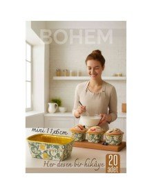 Bohem Dikdörtgen Kek Kalıbı , Alüminyum  Cupcake Muffin Kalıbı 20'li Paket