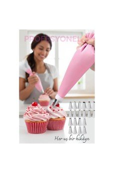 20 Uçlu Pasta Süsleme Seti – 2 Krema Torbası, Paslanmaz Uçlar, Profesyonel ve Ev Kullanımı İçin 20 Uçlu Pasta Süsleme Seti – 2 Krema Torbası, Paslanmaz Uçlar, Profesyonel ve Ev Kullanımı İçin