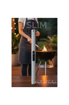 Slim Çakmak  - Barbekü, Pipo ve Mutfak Kullanımı İçin 21 cm Uzunlukta Gazlı Mangal Çakmağı