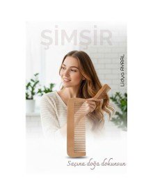 Doğal Şimşir Ahşap Tarak – 16 cm, Anti-statik, Kepek Karşıtı ve El Yapımı