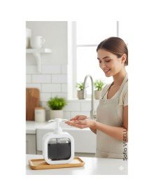 Pompalı Dispenser Sabunluk – Şeffaf Gövde, Modern Tasarım | Sıvı Sabun, Şampuan, Losyon İçin