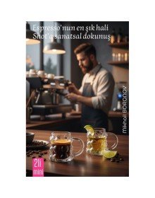 Mini Bubble Espresso & Shot Bardak Borosilikat Cam  – 2’li Set (6x5 cm)