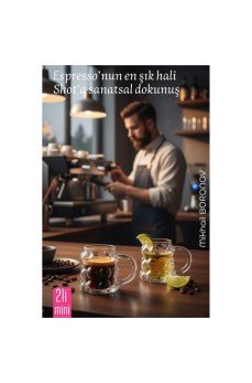 Mini Bubble Espresso & Shot Bardak Borosilikat Cam  – 2’li Set (6x5 cm)