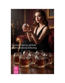 Mini Bubble Espresso & Shot Bardak Borosilikat Cam  – 6'li Set (6x5 cm)