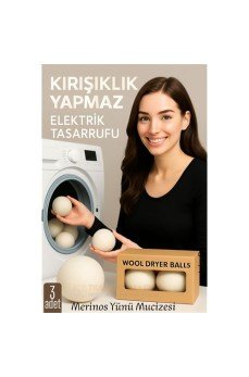 3’lü Kurutma Makina Topu – Merinos Yün Kurutma Topları Doğal Yumuşatıcı, Kırışık Önleyici, Enerji Tasarruflu 3’lü Kurutma Makina Topu – Merinos Yün Kurutma Topları Doğal Yumuşatıcı, Kırışık Önleyici, Enerji Tasarruflu