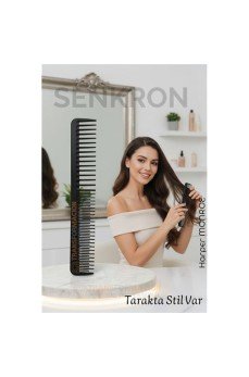 Karbon Plastik Saç Kesim Tarağı – 17.2 cm, Kuaför ve Kişisel Kullanıma Uygun