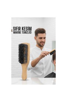 Ahşap Fade Fırça – Berberler İçin Sıfır Kesim ve Makine Temizleme Fırçası