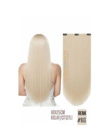 Doğal Görünümlü Düz Siyah Sentetik Kaynak Saç – RENK KOD:#613  Kolay Tak Çıkar, Işıltılı Etki!