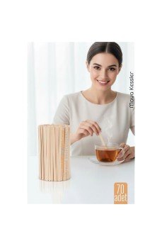 Ahşap Karıştırıcı Kaşık – 70'li Paket | Çay, Kahve ve Servis İçin Hijyenik ve Pratik!