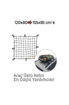 Elastik Bagaj Filesi 120x80 cm – 155x95 cm’e Kadar Genişler | Araç Üstü, Kamp ve Seyahat İçin