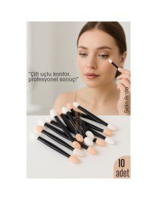 10’lu Göz Makyaj Aplikatörü Seti – Çift Uçlu, Sünger Başlıklı, Far Uygulama İçin İdeal