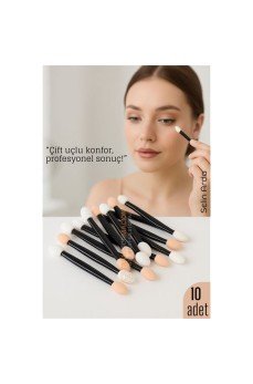 10’lu Göz Makyaj Aplikatörü Seti – Çift Uçlu, Sünger Başlıklı, Far Uygulama İçin İdeal