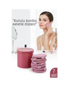 7’li Makyaj Pamuğu Seti – Yumuşak Dokulu, Kaplı Saklama Kutulu, Pudra ve Fondöten İçin