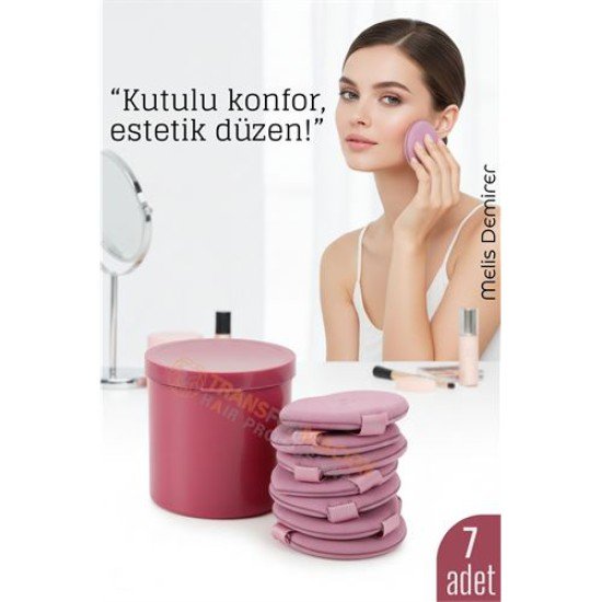 7’li Makyaj Pamuğu Seti – Yumuşak Dokulu, Kaplı Saklama Kutulu, Pudra ve Fondöten İçin 7’li Makyaj Pamuğu Seti – Yumuşak Dokulu, Kaplı Saklama Kutulu, Pudra ve Fondöten İçin
