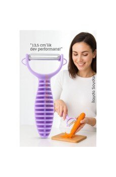 13,5 cm Ergonomik Sebze Soyacağı – Renkli Tasarım, Paslanmaz Bıçaklı, Konforlu Kullanım