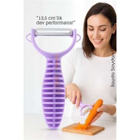 13,5 cm Ergonomik Sebze Soyacağı – Renkli Tasarım, Paslanmaz Bıçaklı, Konforlu Kullanım