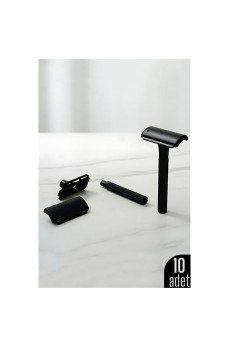 10'lu Şık Siyah Plastik Tıraş Aleti – Manuel Tıraş Bıçağı  , Ergonomik Saplı