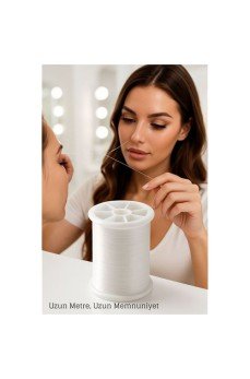 Profesyonel Kuaför Kaş Bıyık Alma İpi – Ekstra Sağlam 500 metre Beyaz