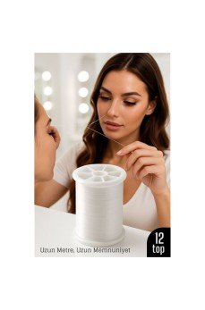 Profesyonel Kuaför Kaş Bıyık Alma İpi – Ekstra Sağlam 12 ADET X 500 metre Beyaz