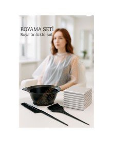 Saç Boyama Seti 3’lü ve Saç Boya Önlüğü Tarak, Seti Fırça, Boya Kabı ile Profesyonel Uygulama Kolaylığı