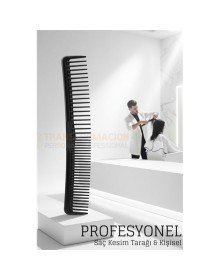 Kuaför Saç Kesim Tarağı - Profesyonel Eğimli Tasarım Berber Kesim Tarağı