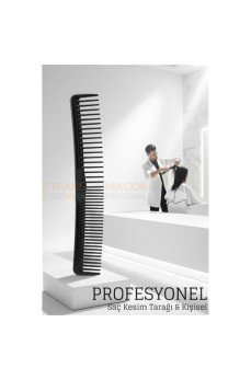 Kuaför Saç Kesim Tarağı - Profesyonel Eğimli Tasarım Berber Kesim Tarağı
