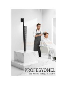 Kuaför Saç Kesim Tarağı - Profesyonel Mini Fade Fırçalı Tasarım Berber Kesim Tarağı